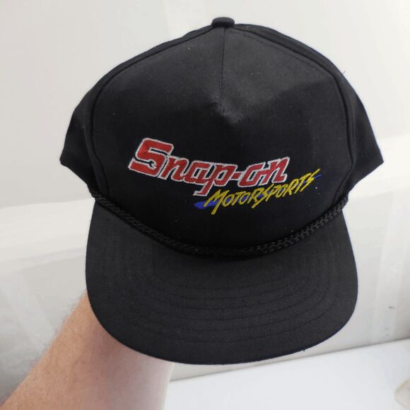 Vintage Snap-On Motorsports Snapback Hat Adjustable Rare Rope Black Swingster - Picture 2 of 8